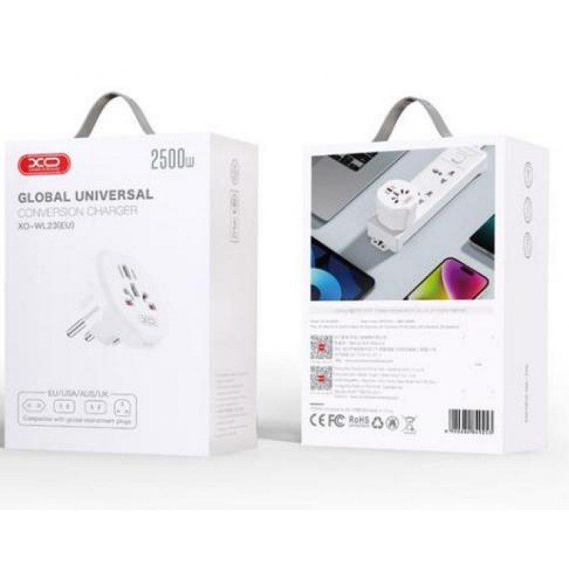 XO WL23 (EU) standard to multi national universal wall socket White