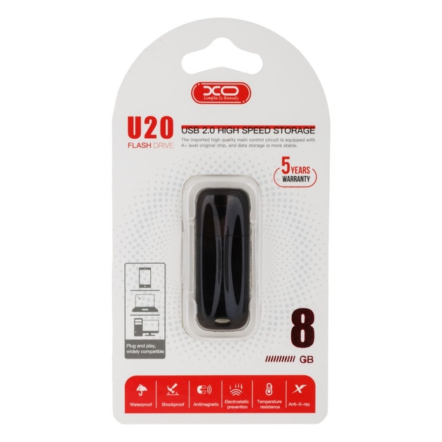 XO U20 Flash Disk 8GB Black