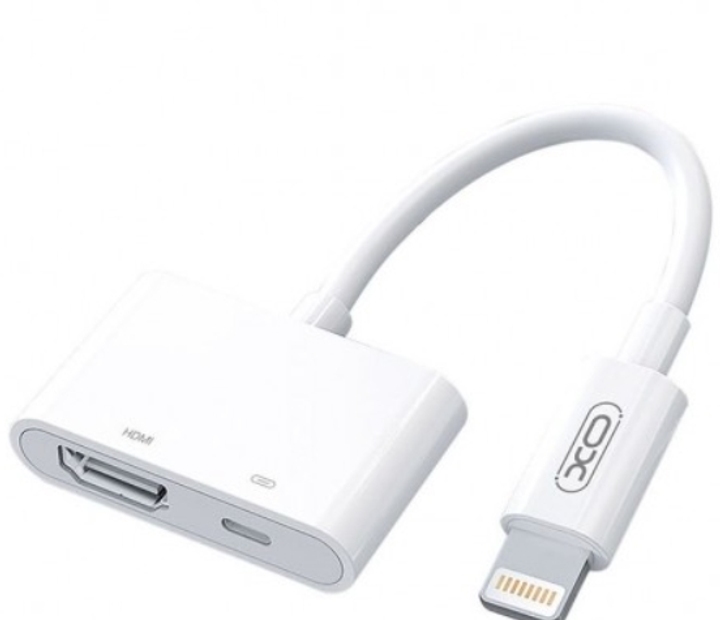 XO HUB005 Lightning to HDMI+Lightning 1080p ( lightning charging ) White