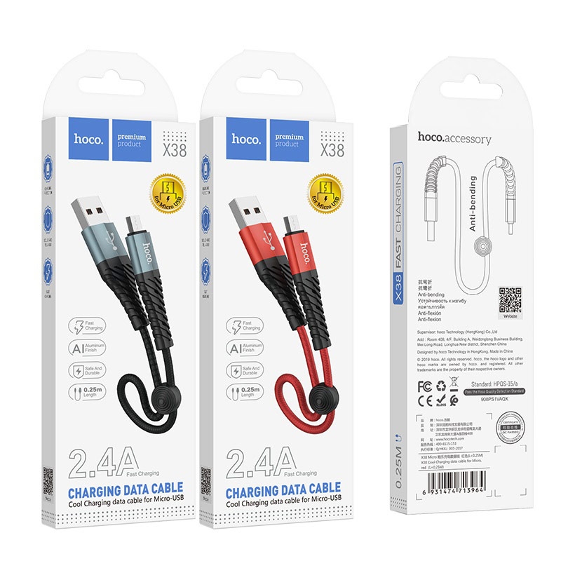 Hoco X38 Cool Charging data cable for Micro black