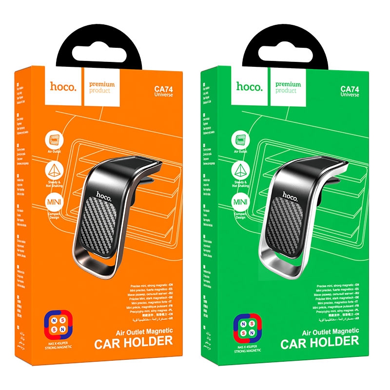 Hoco CA74 Universe air outlet magnetic car holder black & silver
