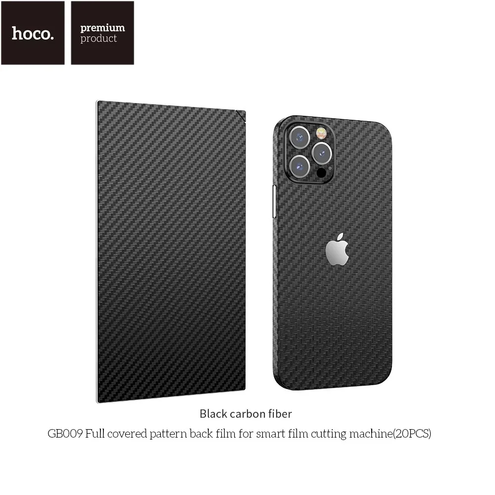 Hoco GB009 Full covered Carbon 360 pattern back film for smart film cutting machine(20PCS) Black