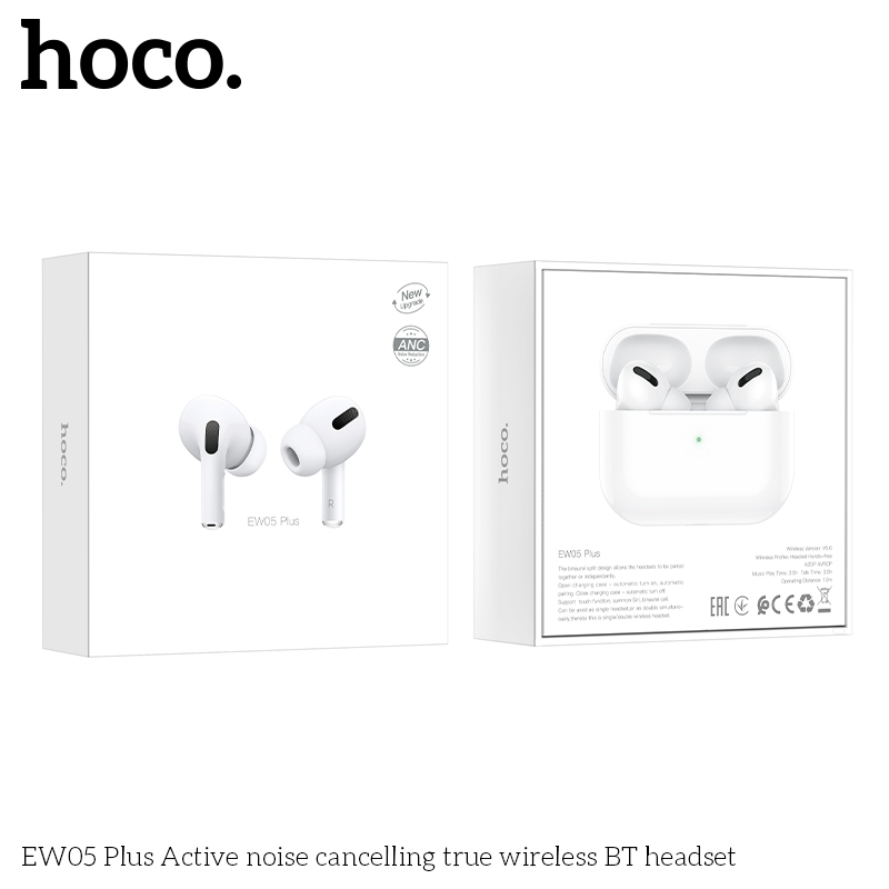 Hoco EW05 Plus Active noise cancelling true wireless BT headset white