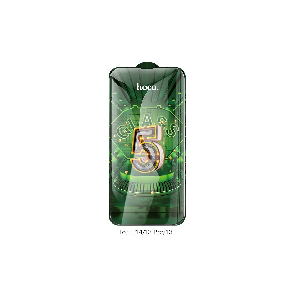 Hoco Full screen HD 5D large arc tempered glass set for iP 13 / 13 Pro / 14 / 16E (G12) black