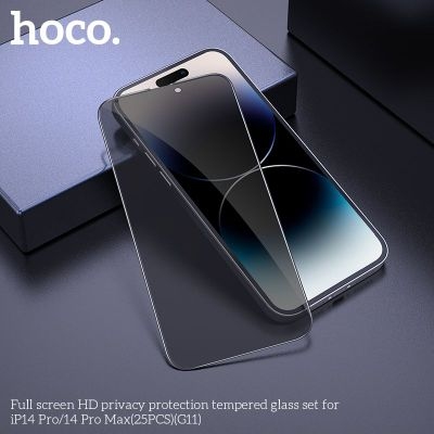Hoco Full screen HD privacy protection tempered glass set for iPhone 14 Pro (G11) black