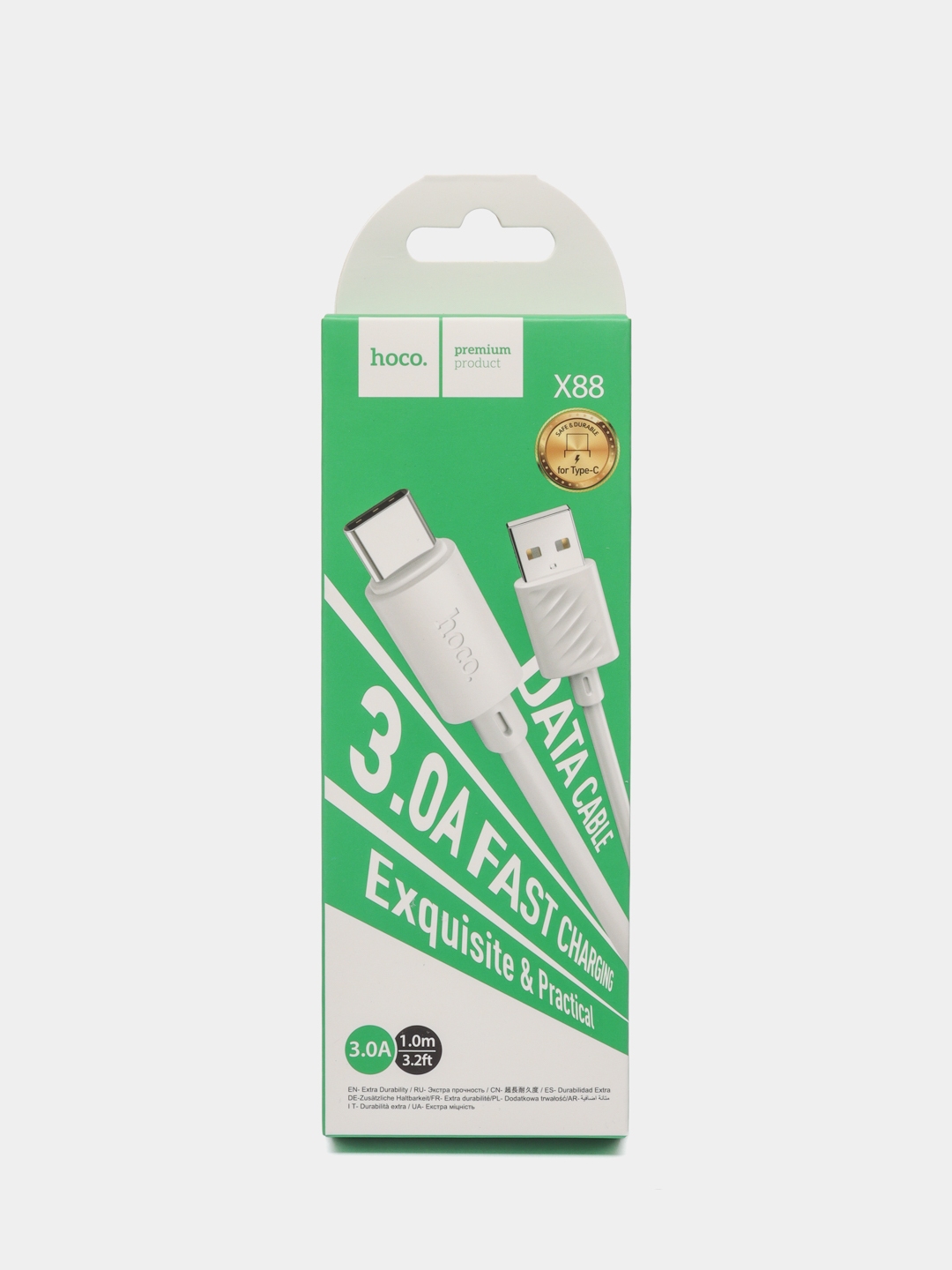 USB Hoco X88 Gratified Type C 3A (Белый)