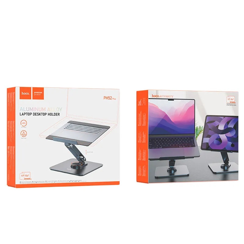Hoco PH52 Plus Might metal rotating laptop holder metal gray