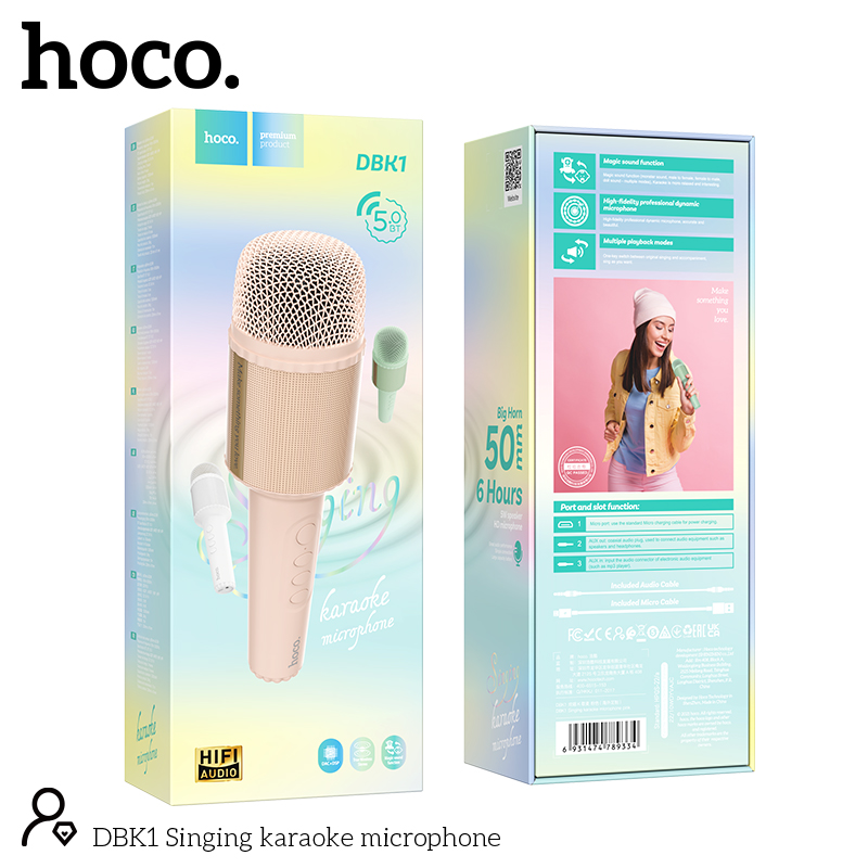 Hoco DBK1 Singing karaoke microphone pink