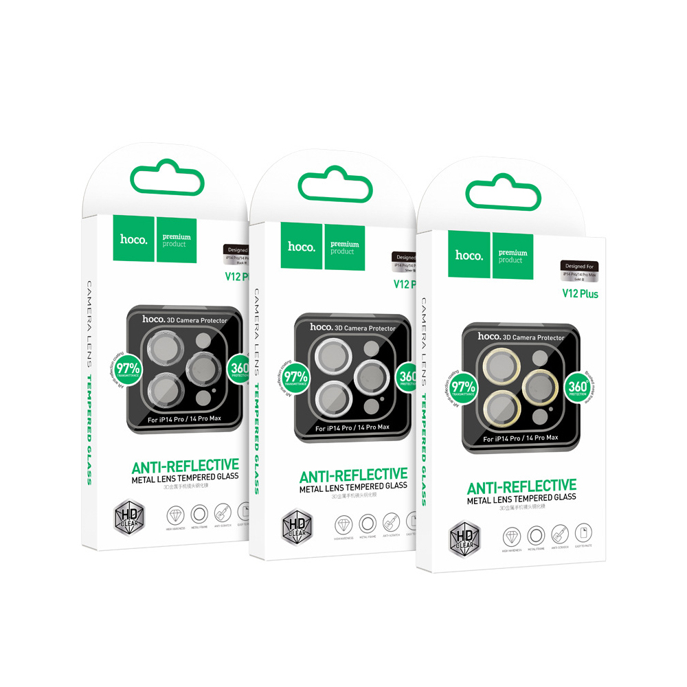 Hoco 3D Eagle eye metal lens film for iPhone 14 Pro/14 Pro Max(V12 Plus) purple
