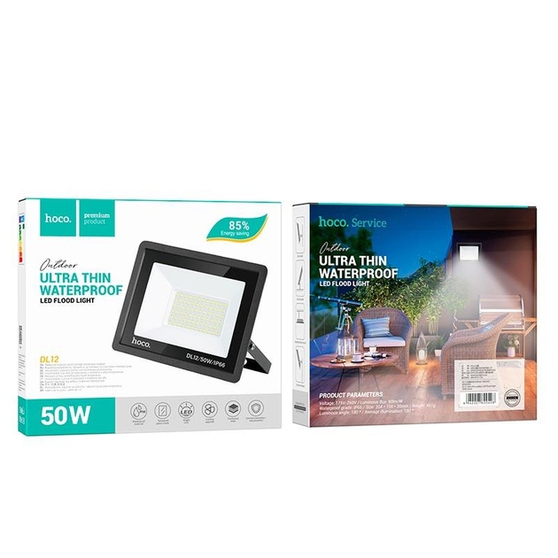 Hoco DL12 Ultra thin outdoor LED flood light(50W) black