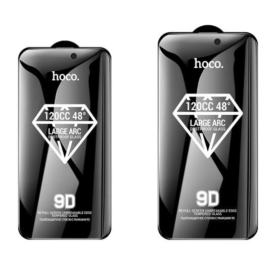 Hoco 9D large arc dustproof anti-spy glass for ip14/13/13 Pro(A34 Plus) black