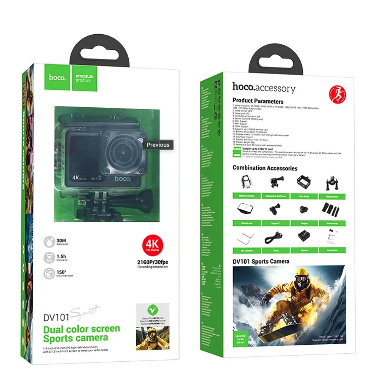 Hoco DV101 dual color screen sports camera black