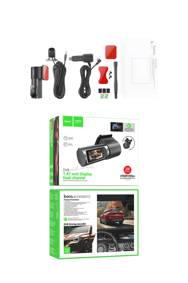 Hoco DV8 2K display hidden driving recorder(with rear camera) black