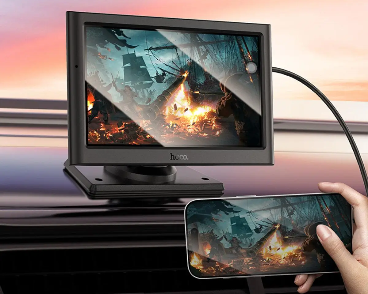 Hoco HU2 Imogen 7-inch car wireless portable screen black