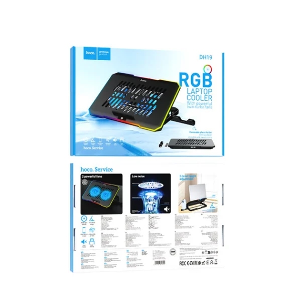 Hoco DH19 Cool RGB notebook cooling stand black