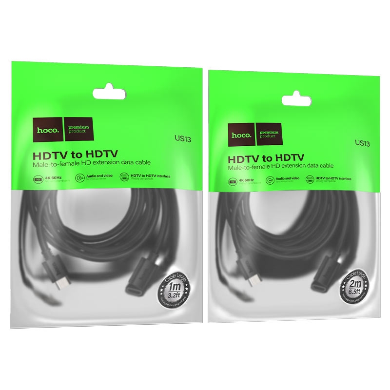 Hoco US13 HDTV male to HDTV female HD extension data cable(L=2M) black