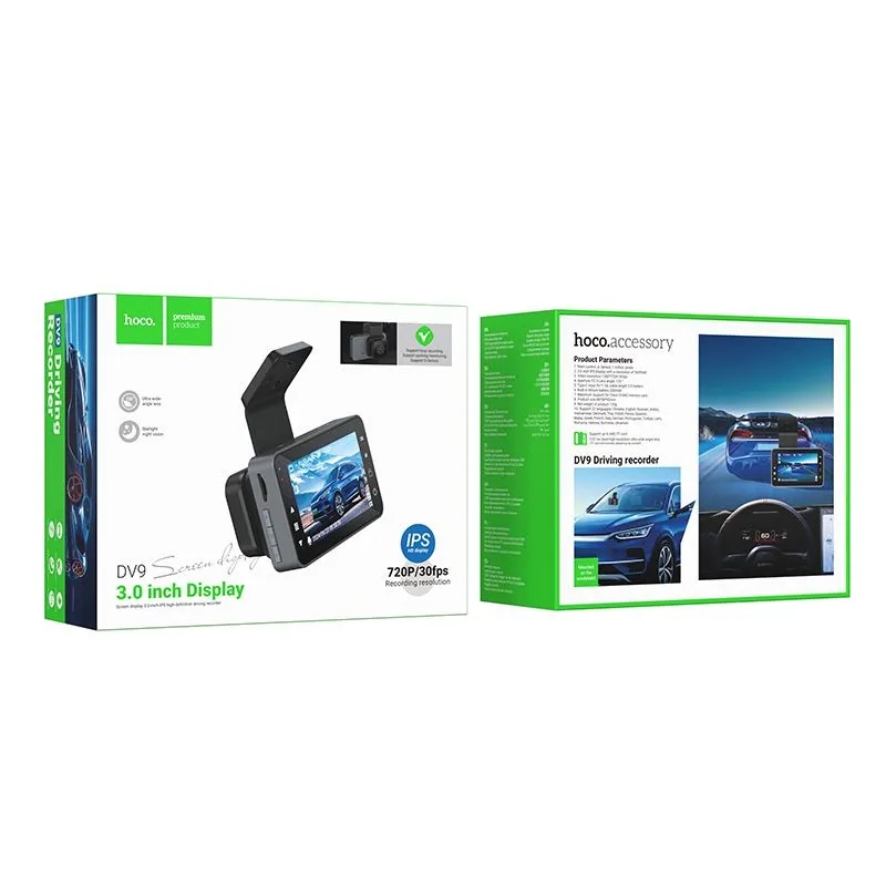 Hoco DV9 3-inch screen driving recorder (720P) metal gray
