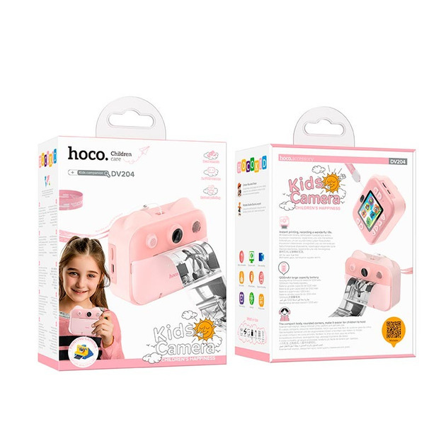 Hoco DV204 Dual-camera children printing camera pink