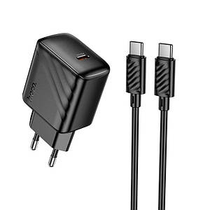 Hoco CS24A Puerto single-port PD25W charger set(C to C)(EU) black