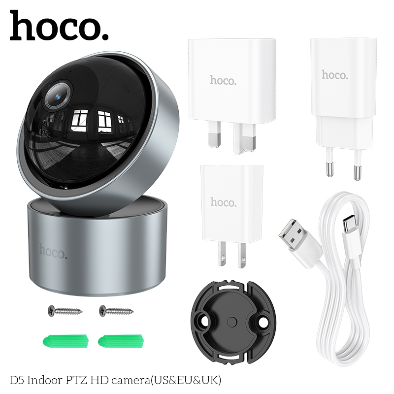 Hoco D5 Indoor PTZ HD camera(EU) silvery gray