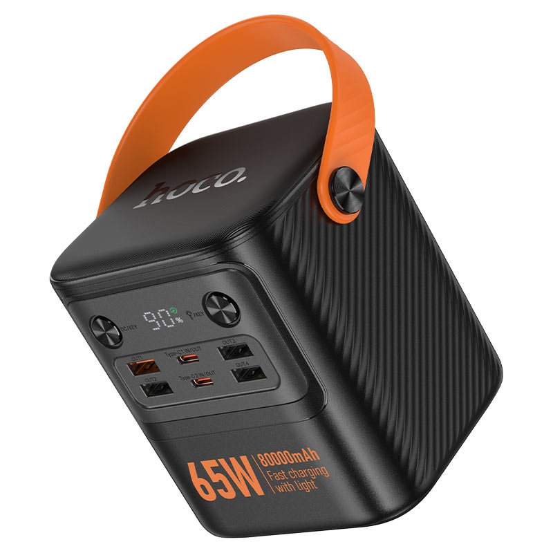 Hoco J152 Pro Tough PD65W+light power bank(80000mAh) black
