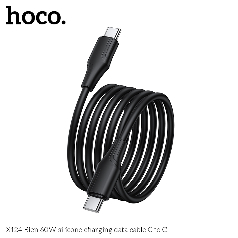 Hoco X122 Benefit 60W silicone charging data cable C to C(packaged) black