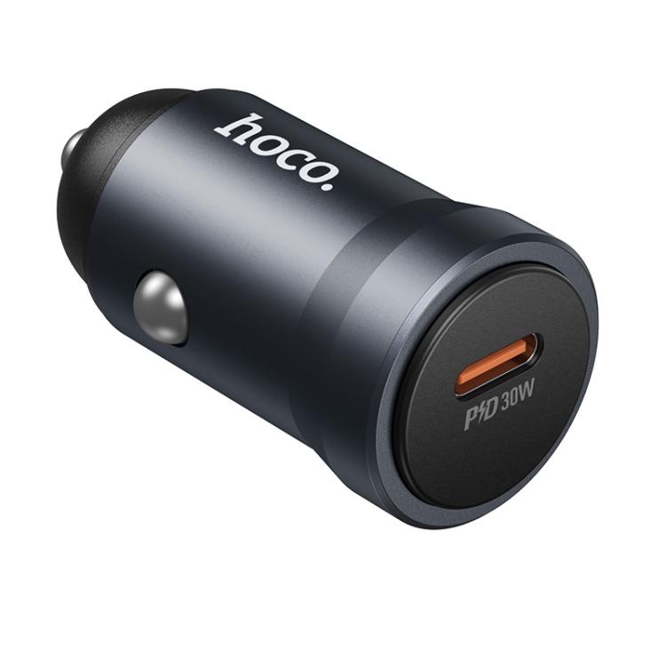 Hoco Z62A Energy single port PD30W car charger metal gray