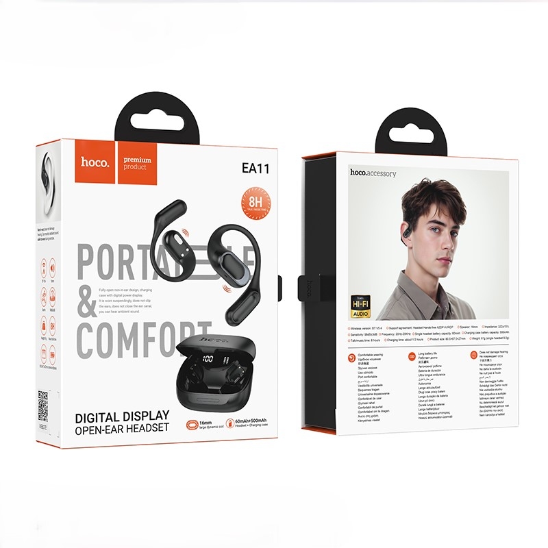 Hoco EA11 Honey open true wireless BT headset black