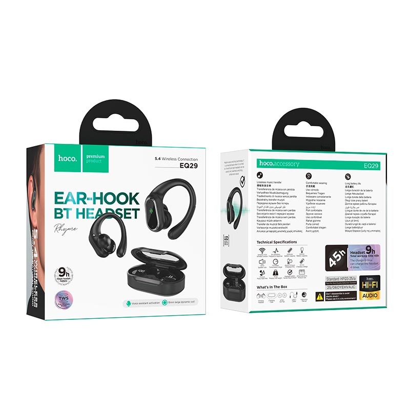 Hoco EQ29 Rhyme true wireless BT headset black