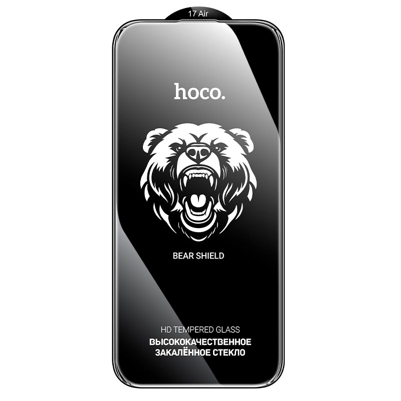 Hoco Bear Shield series Corning full screen HD tempered glass iPhone 17/16 Pro(A888 Pro) black