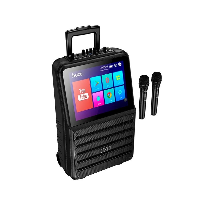 Hoco DS70 Spacious 768P outdoor karaoke BT speaker with dual microphone and display(EU) black