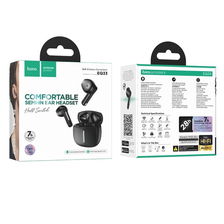 Hoco EQ33 Gem wireless BT headset(App) black