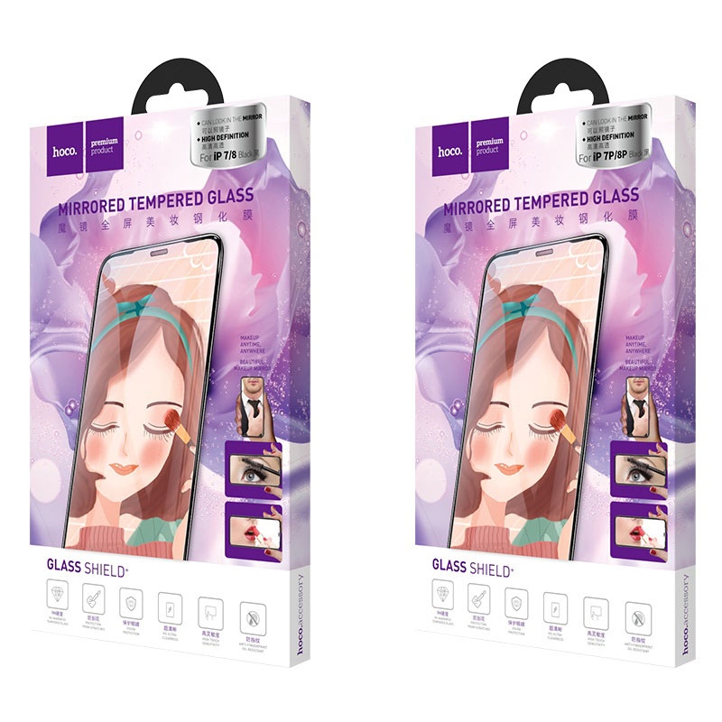Hoco Mirror full screen tempered glass for iPhone7/8(A15) black