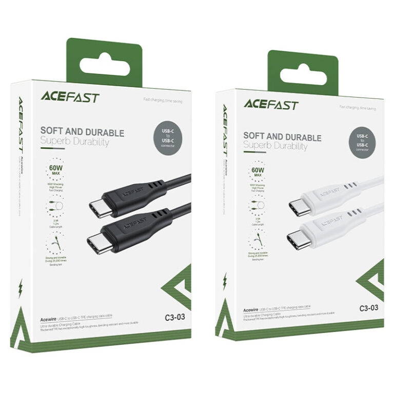 ACEFAST C3-03 USB-C to USB-C TPE charging data cable,black