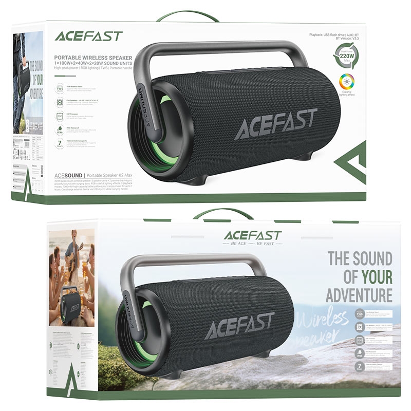 Acefast K2 Max Portable wireless Speaker black