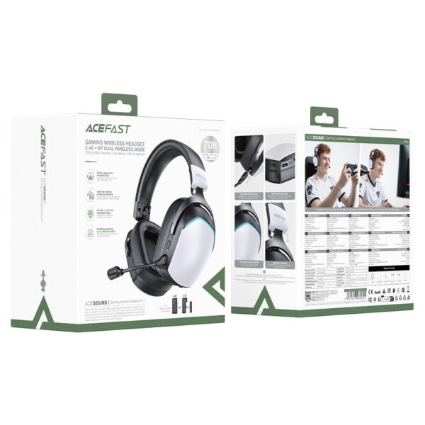 Acefast H11 gaming wireless headset white