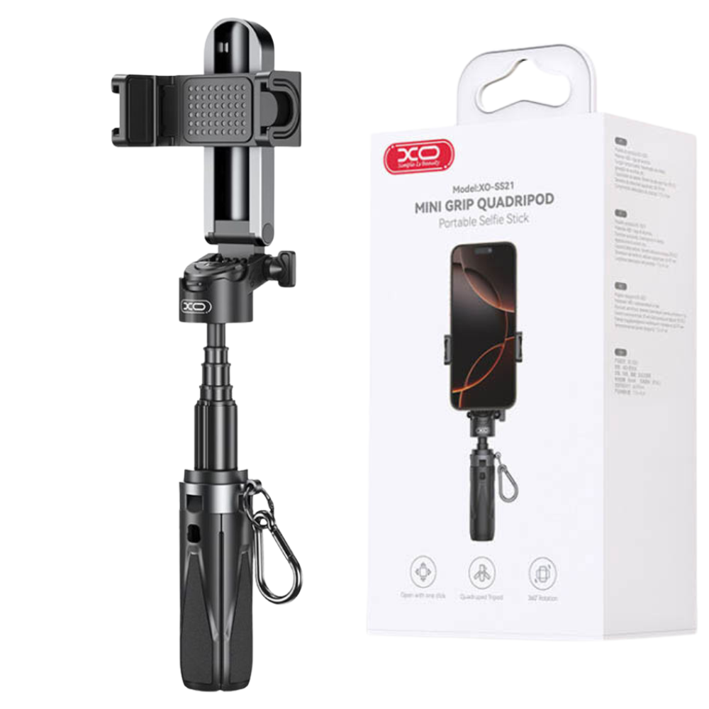 XO SS21 3-in-1 Multi-function Mini Bluetooth Selfie Stick / Camera Aid black