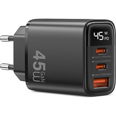 Wiwu Firefly 45W PD GaN Fast Charger Wi-G011EU Black
