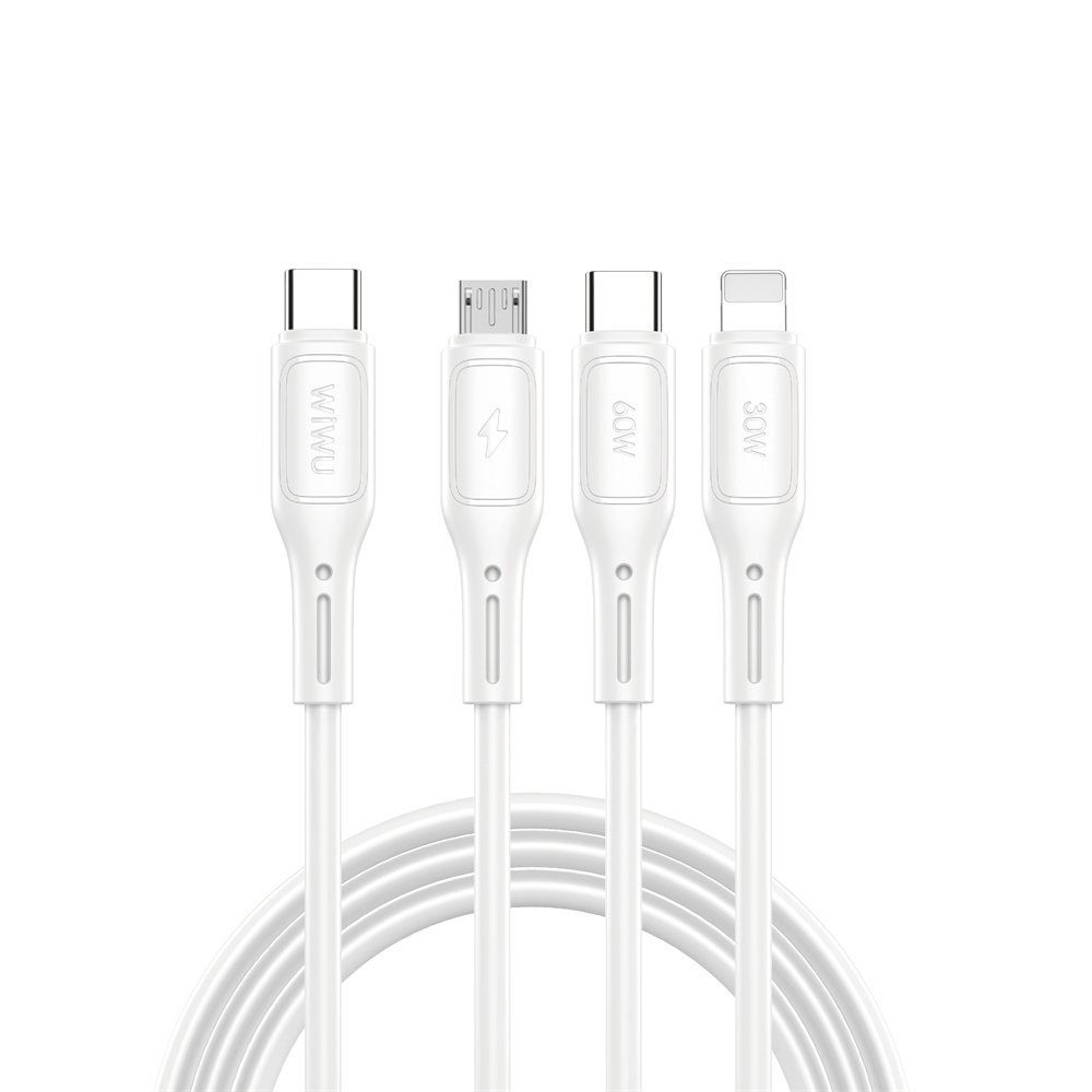 Wiwu Wi-C046E C-C+L+M USB-C 3in1 Starlink Series 3in1 Cable White