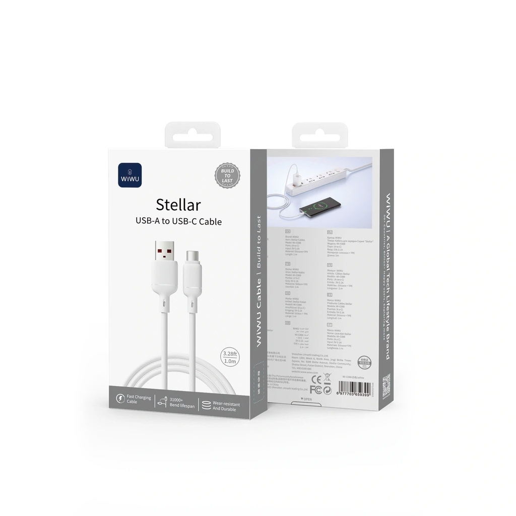 Wiwu Stellar silicon cable 1m Wi-C088 A-C White
