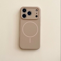 iPhone 17 Pro Max Liquid Silicone MagSafe Husa (Desert Gold)