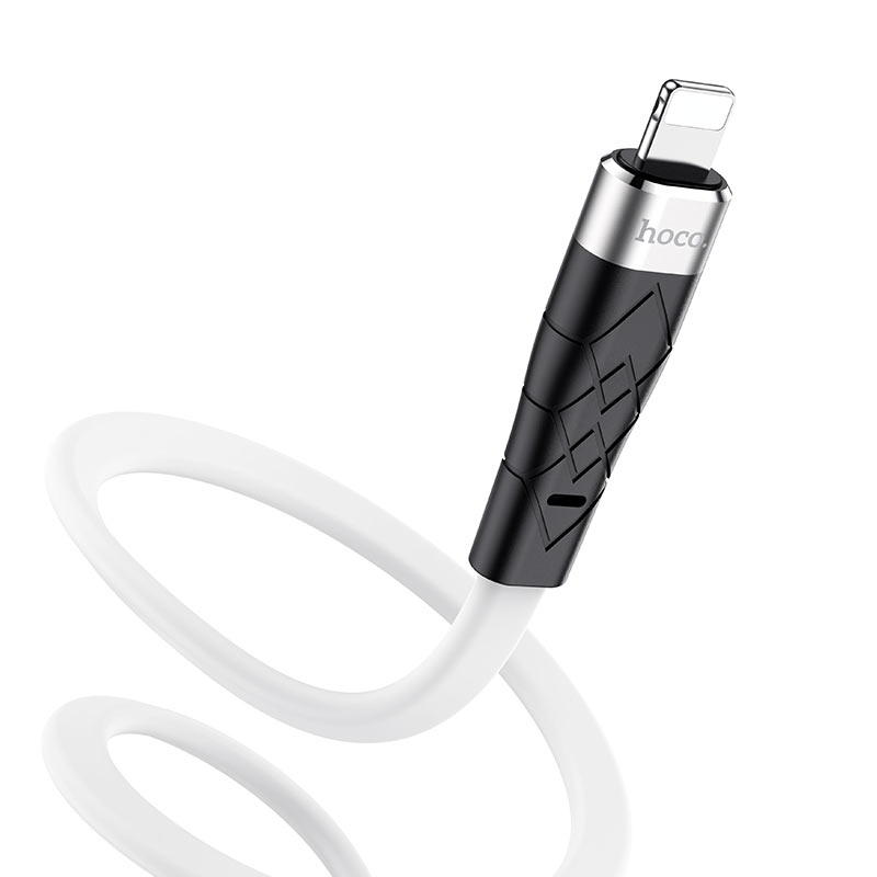 HOCO X53 Angel silicone charging data cable for Lightning White