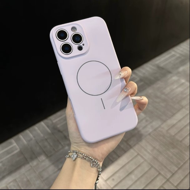 iPhone 15 Pro Liquid Silicone MagSafe Husa (Lilac)