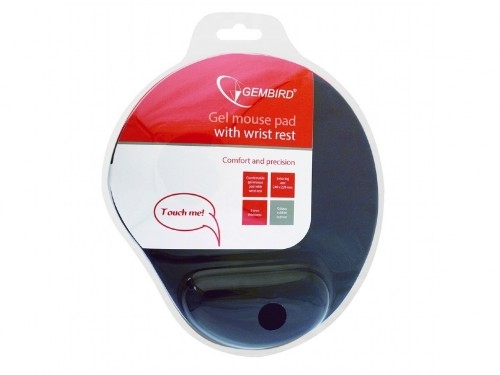 Mouse Pad Gembird MP-GEL-B, 240 ? 220 ? 4mm, Cloth, Gel wrist support, Blue
