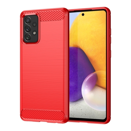Husa Extra Samsung A72 5G Brushed Texture Carbon Fiber TPU (Red)
