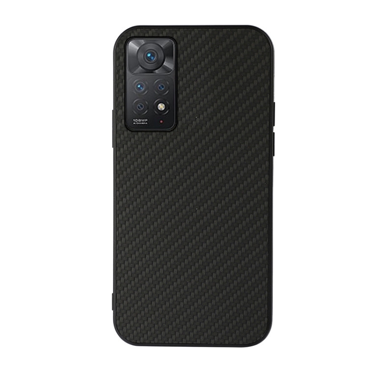 Husa p/u Xiaomi Redmi Note 11 Pro/Note 12 Pro Accurate Hole Carbon Fiber Texture Shockproof (Black)