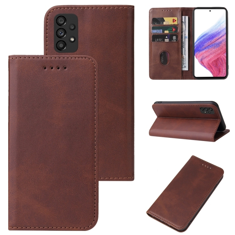 Samsung A53 5G Magnetic Closure Piele Phone Husa(Brown)