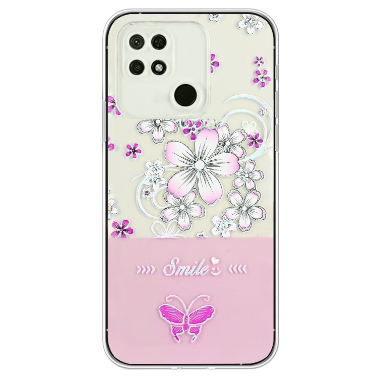 Husa p/u Xiaomi Redmi 10A/9C Bronzing Butterfly Flower TPU (Cherry Blossoms)