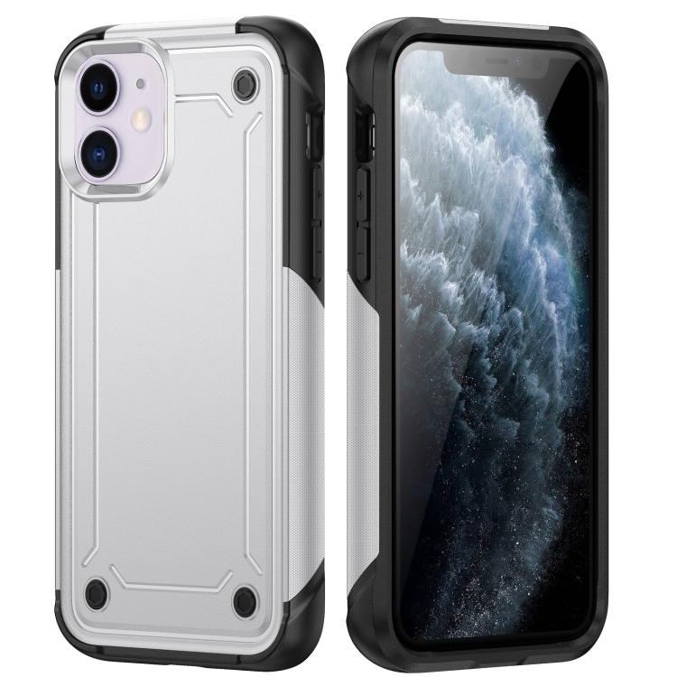iPhone 11 2 in 1 Soft TPU Hard PC Husa (White)