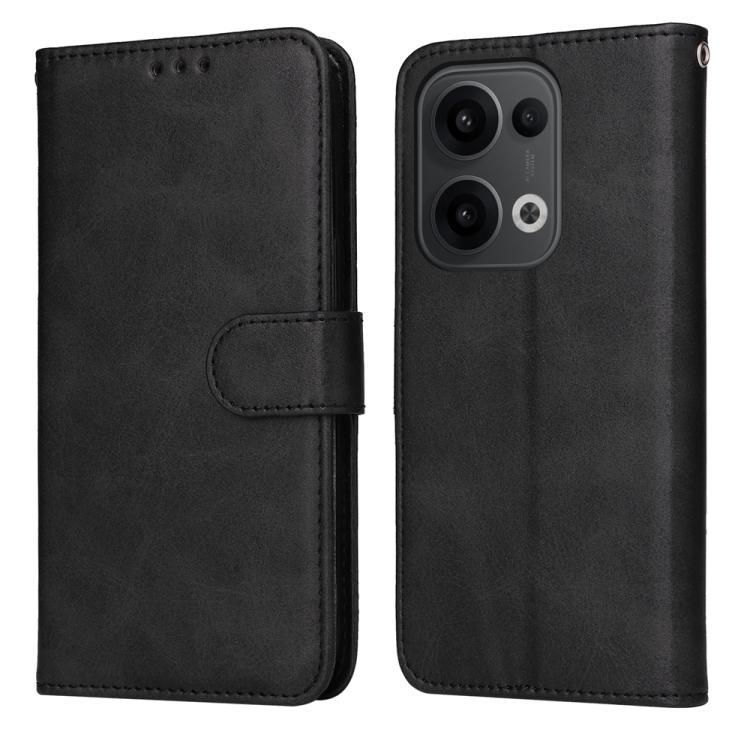 OPPO Reno13 / Reno14 / Reno14 F 5G Global Classic Calf Texture Carte Piele Phone Husa(Black)